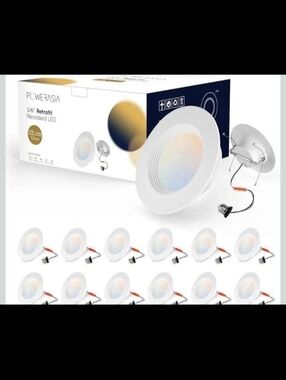 White 5/6" Retrofit Recessed LED Downlight - 12 Pack